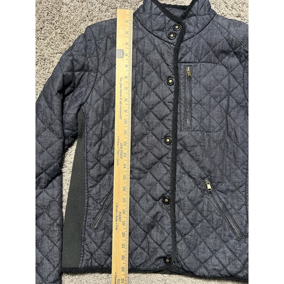 Women's M Lauren‎ Ralph Lauren Denim Quilted Jacket Snap Button - Picture 3 of 10